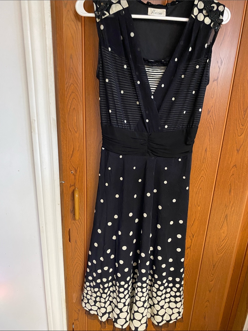 Vintage Polka Dot Black & White Midi Dress